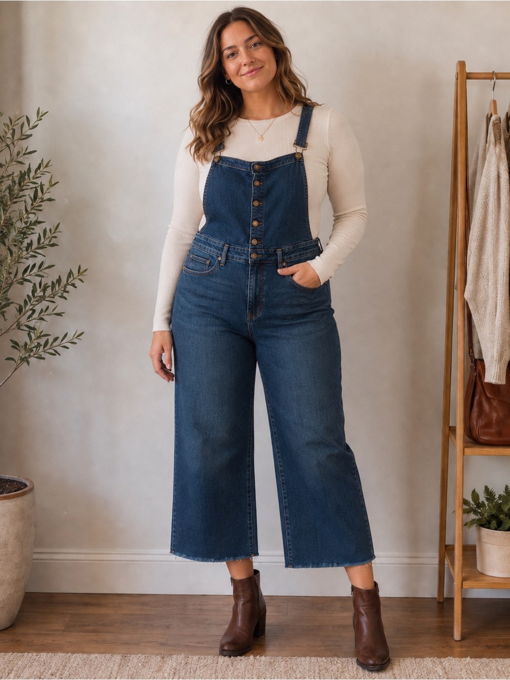 Judy Blue High-Waist Wide Leg Crop Overalls